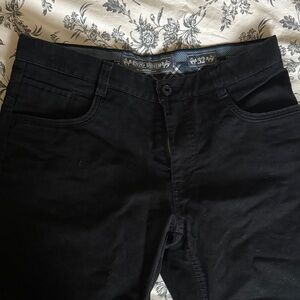 Enzo Men's Straight Black Jeans